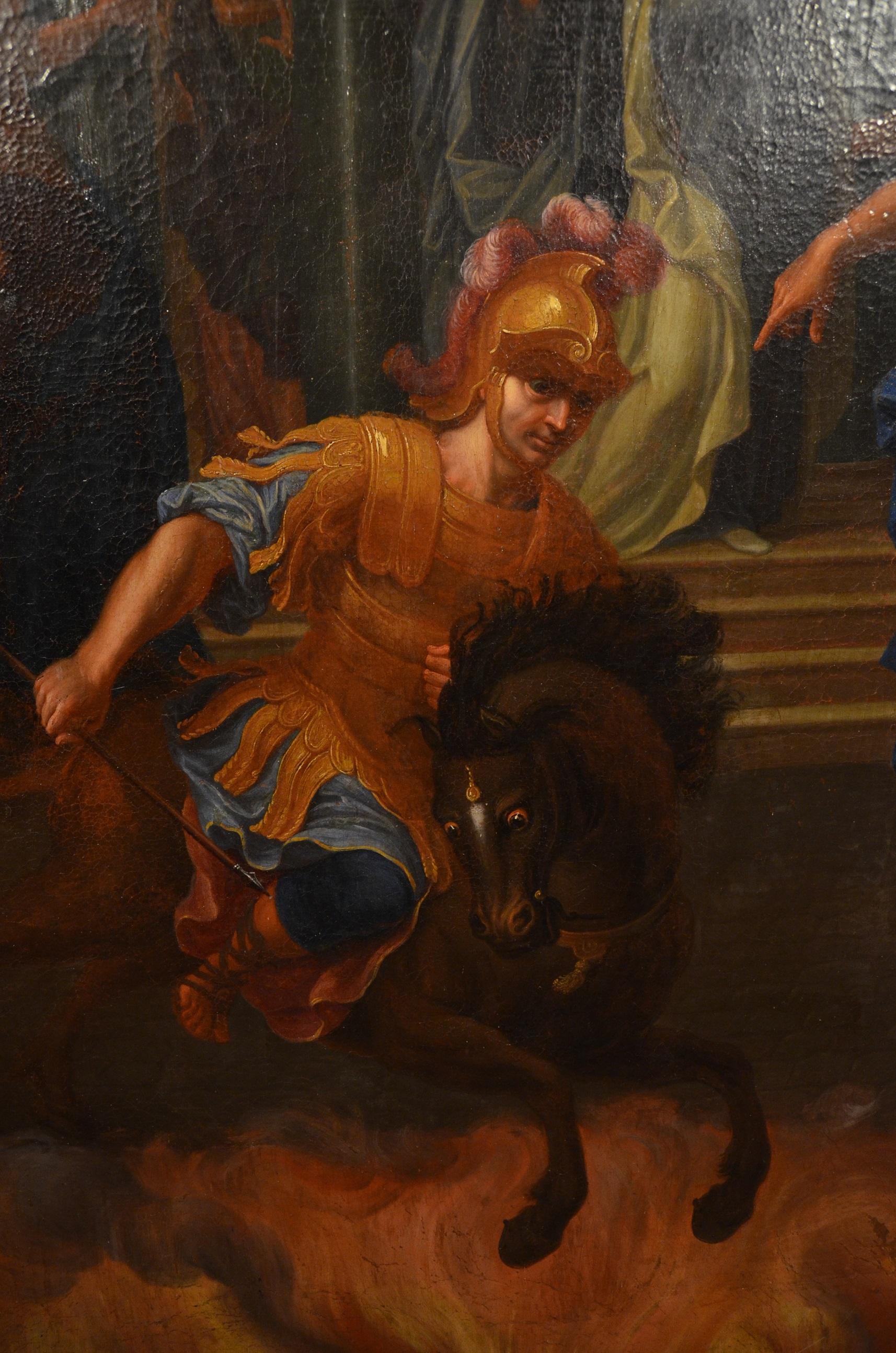 Marco Curzio Venetian school 18th Century, Roma Mythological Oil Paint Italy 4