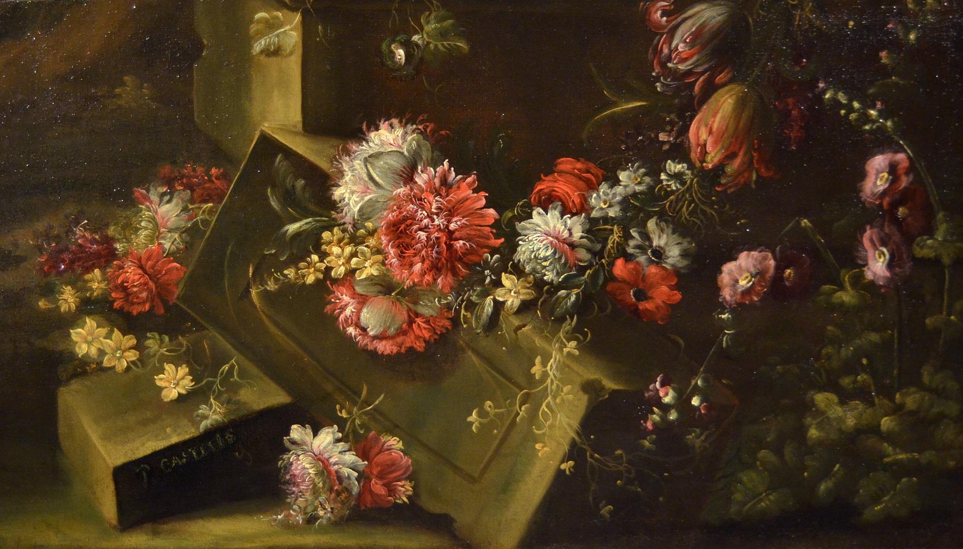Pieter Casteels III 'Signed' Floral Still Life Old master Paint 18th Century Art