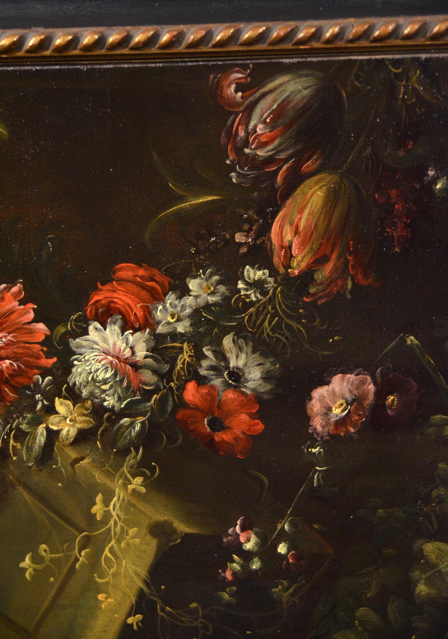Pieter Casteels III 'Signed' Floral Still Life Old master Paint 18th Century Art - Old Masters Painting by Pieter Casteels III (Antwerp 1684 - 1749 Richmond)