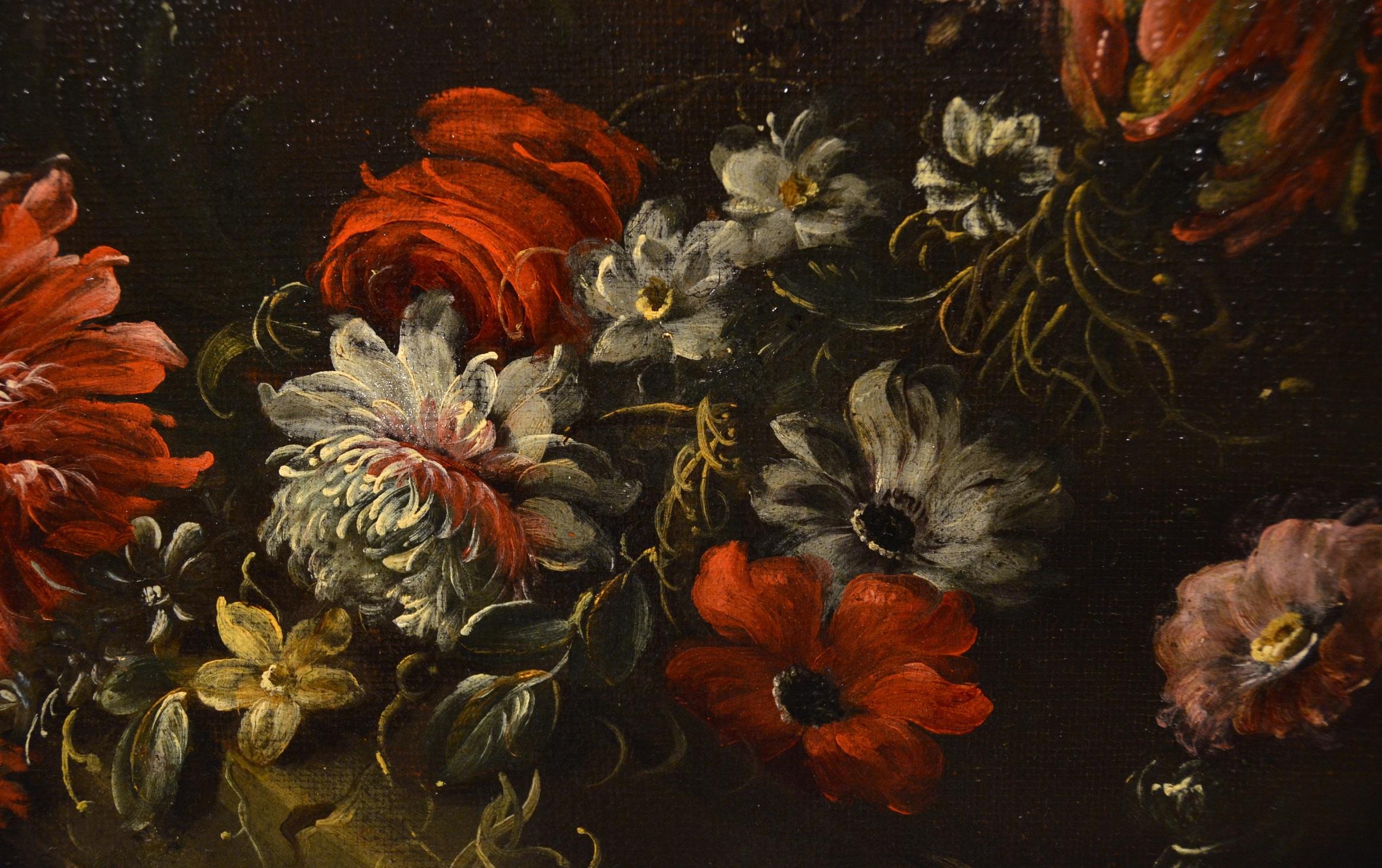 Pieter Casteels III 'Signed' Floral Still Life Old master Paint 18th Century Art For Sale 1