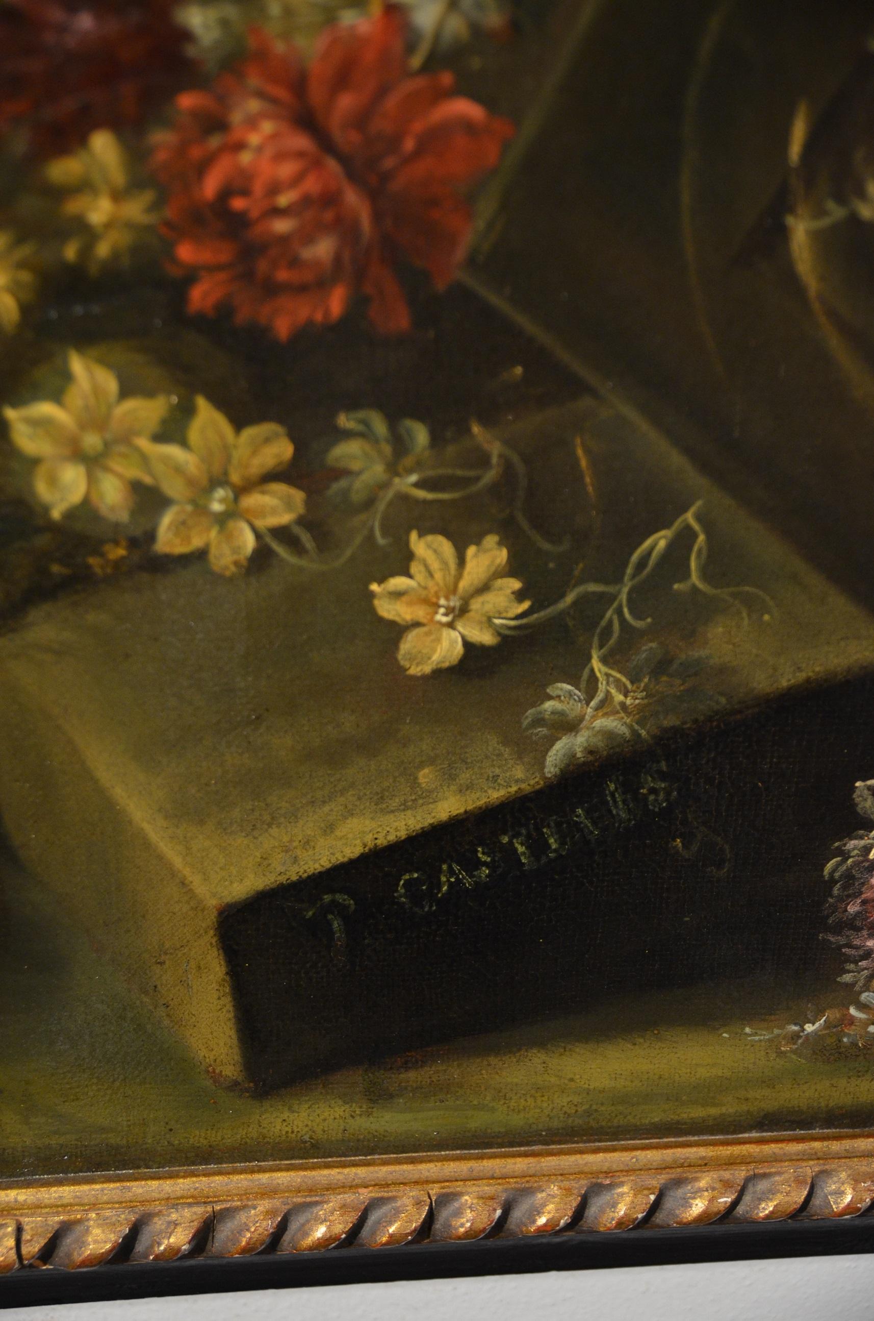 Pieter Casteels III 'Signed' Floral Still Life Old master Paint 18th Century Art For Sale 3