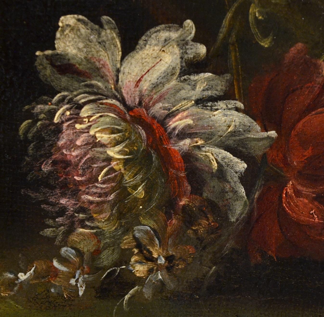 Pieter Casteels III 'Signed' Floral Still Life Old master Paint 18th Century Art For Sale 7
