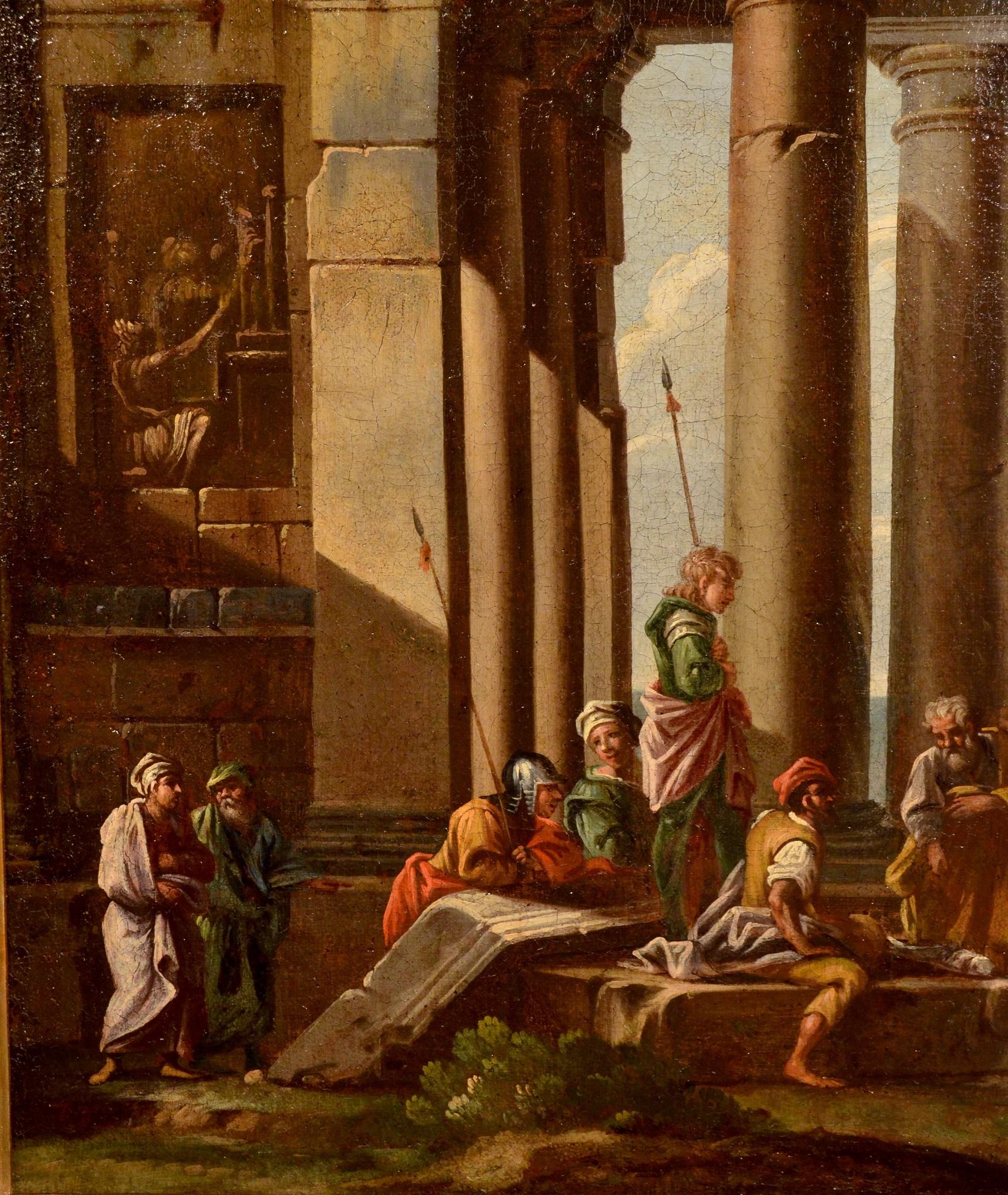 Ghisolfi Gemälde Öl auf Leinwand, alter Meister, 17. Jahrhundert, architektonische Capriccio-Kunst im Angebot 2