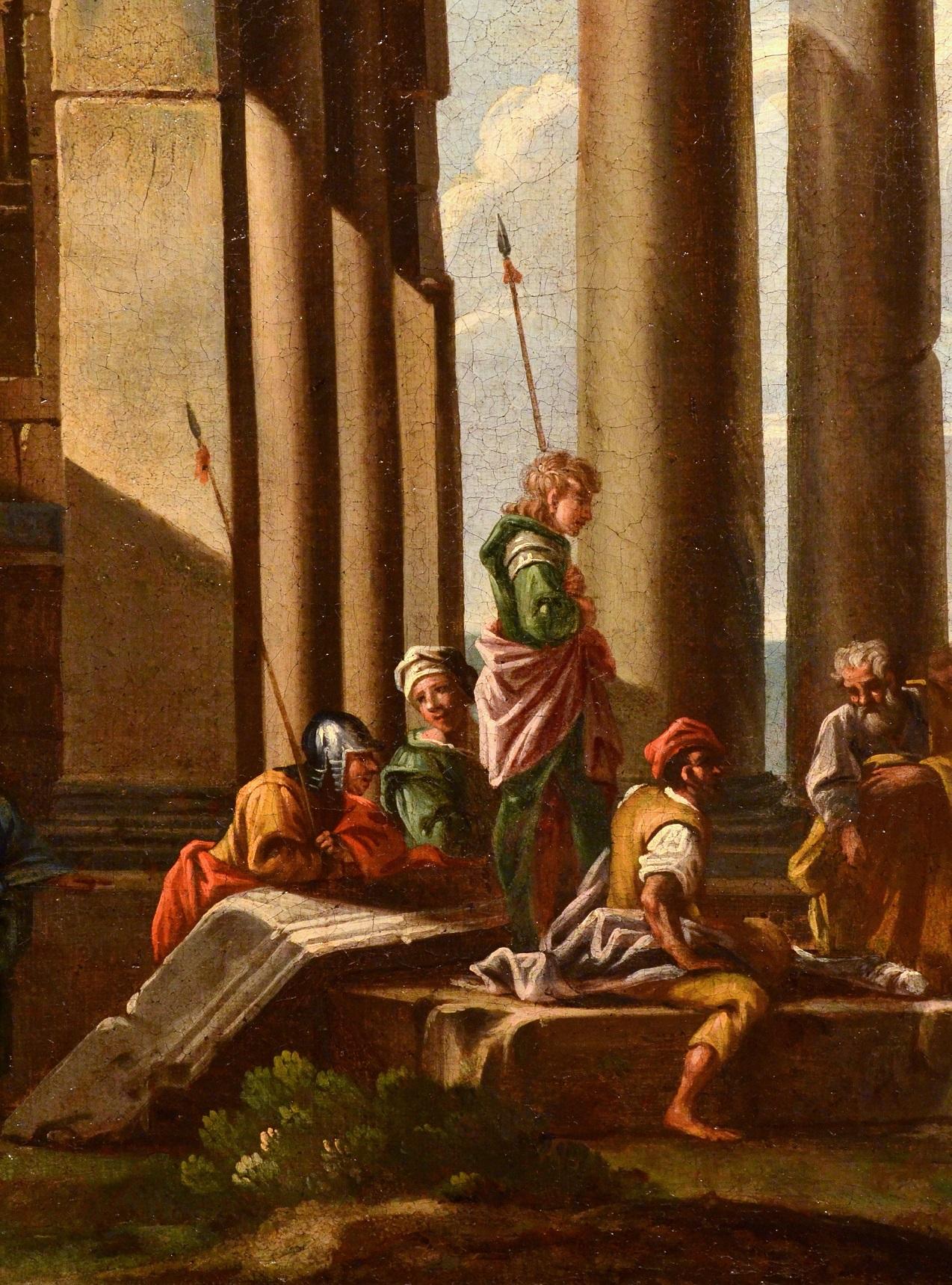 Ghisolfi Gemälde Öl auf Leinwand, alter Meister, 17. Jahrhundert, architektonische Capriccio-Kunst im Angebot 3