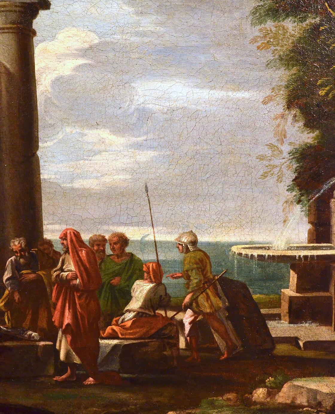 Ghisolfi Gemälde Öl auf Leinwand, alter Meister, 17. Jahrhundert, architektonische Capriccio-Kunst im Angebot 4