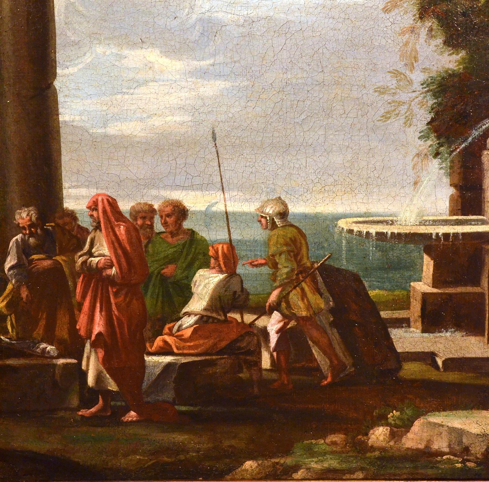 Ghisolfi Gemälde Öl auf Leinwand, alter Meister, 17. Jahrhundert, architektonische Capriccio-Kunst im Angebot 5