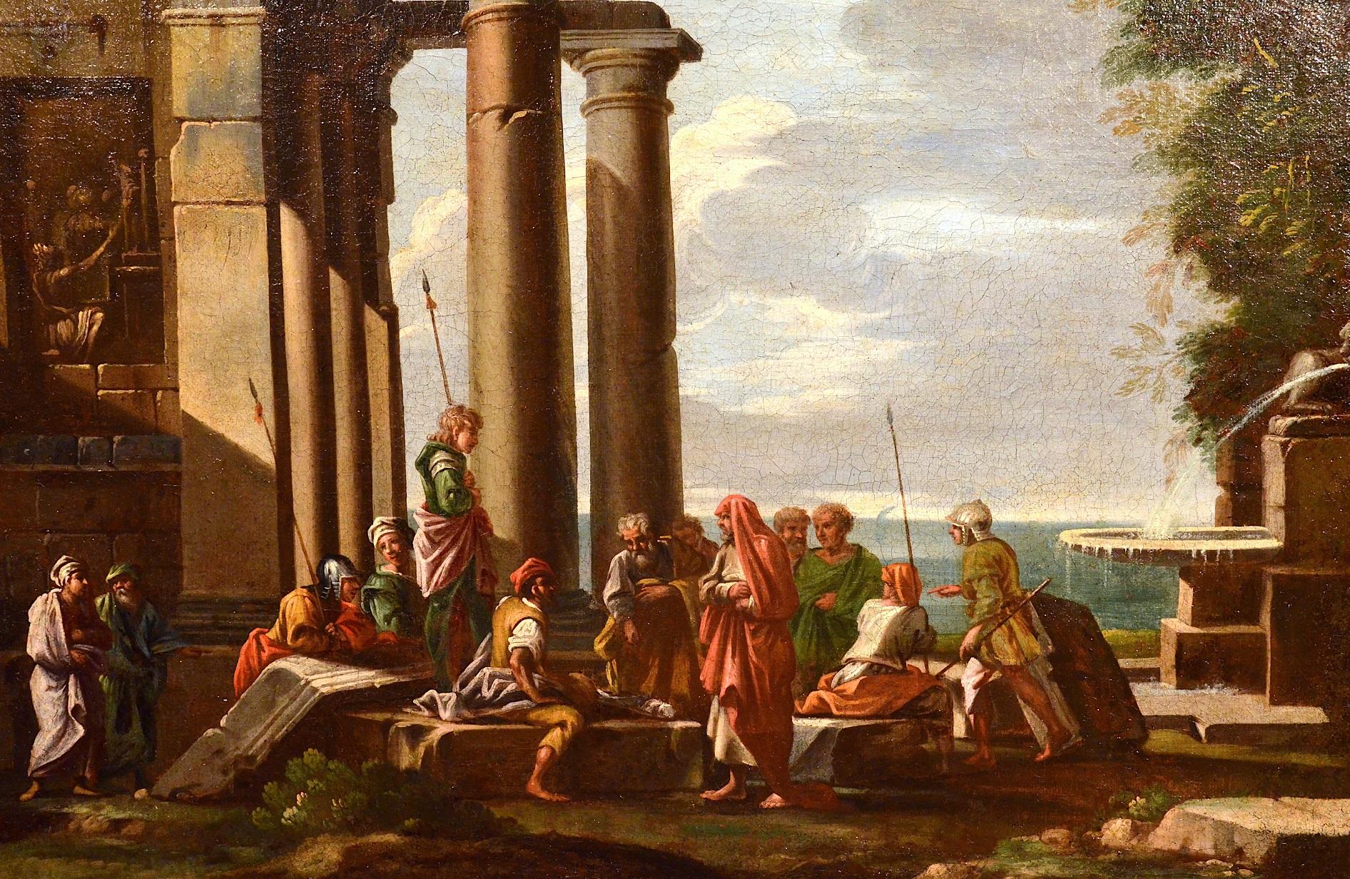 Peinture à l'huile sur toile Ghisolfi - Art architectural Capriccio du 17ème siècle de l'ancien maître en vente 6