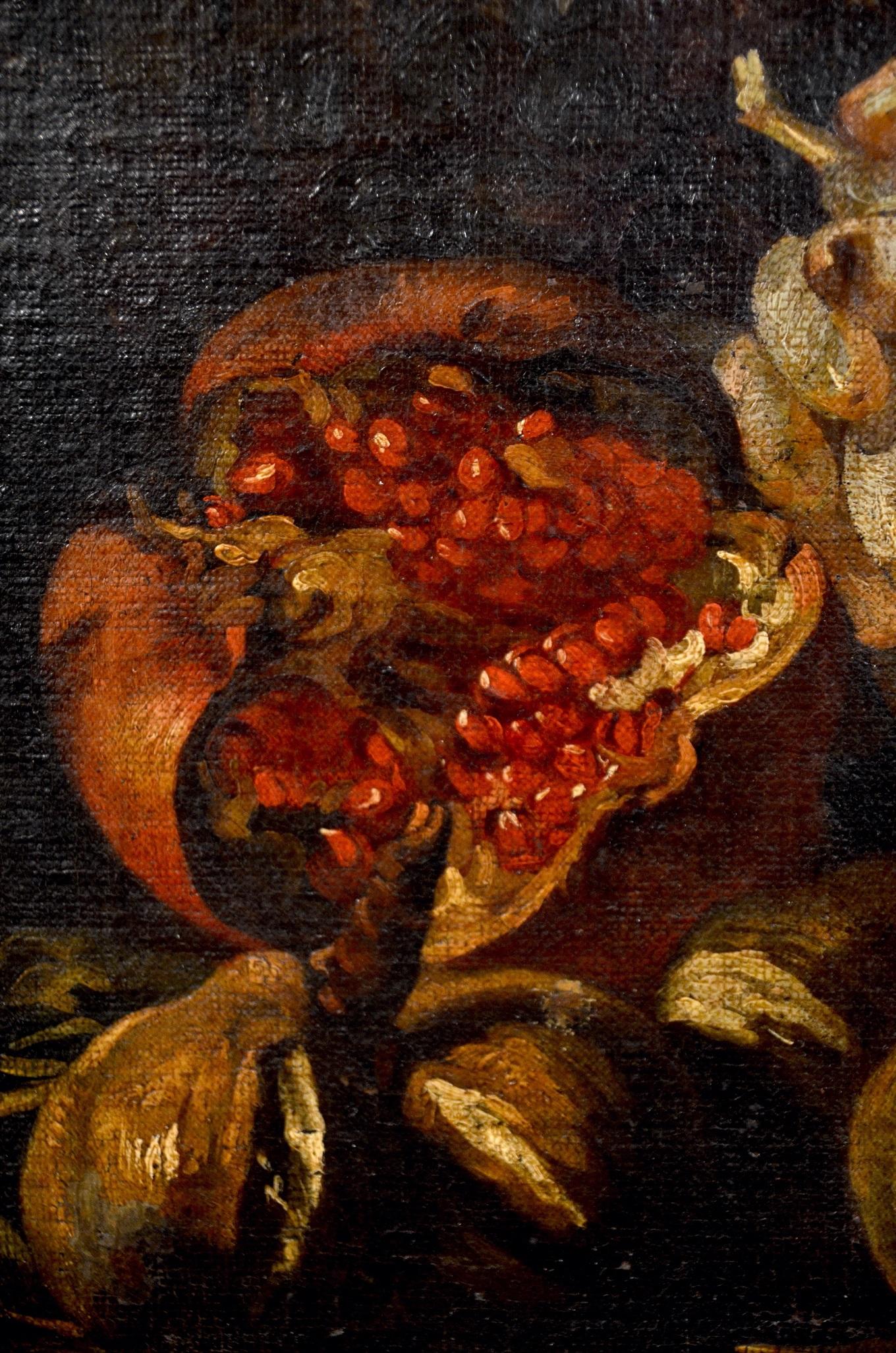 Ascione Still Life Paint Oil on canvas Old master Baroque 17/18th Century Italy For Sale 1