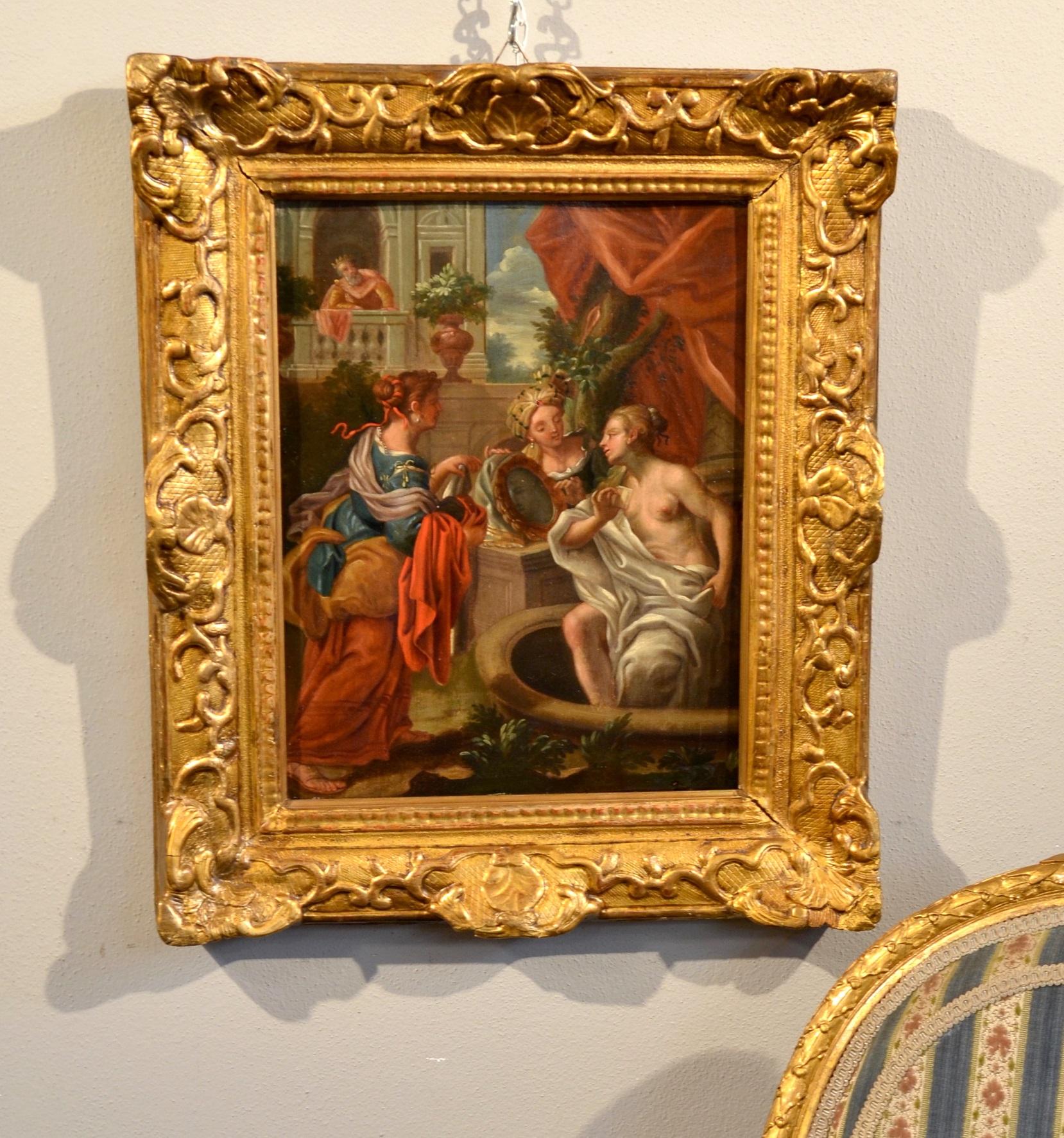 Bathsheba Religious Paint Oil on canvas 17/18th Century Italy Art Quality Canvas - Painting by Giuseppe Bartolomeo Chiari