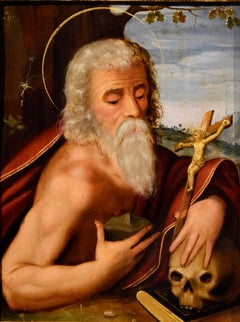 Saint Jerome Oil on copper 16th Century Paint Old master Italy Emilian school