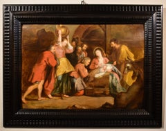 Workshop Rubens Adoration Shepherds Paint Oil on table Old master 17th Century