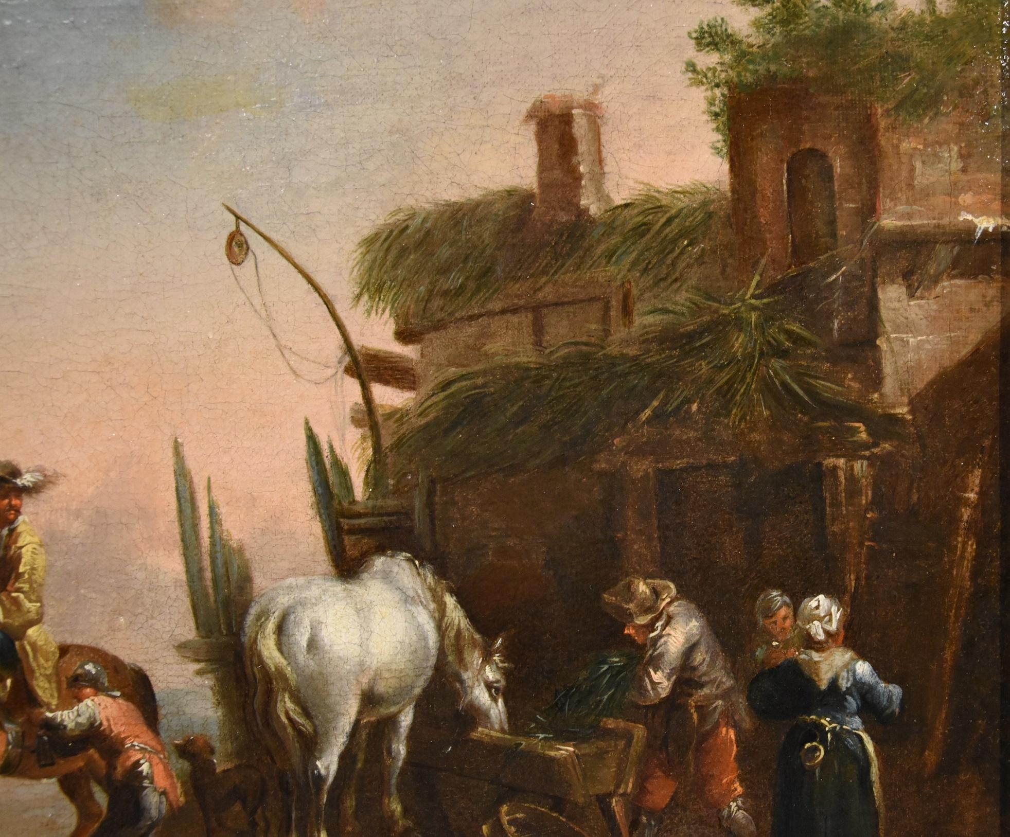 Knight Van Douw Paint Oil on canvas Old master 17/18th Century Flemish Art Italy For Sale 1