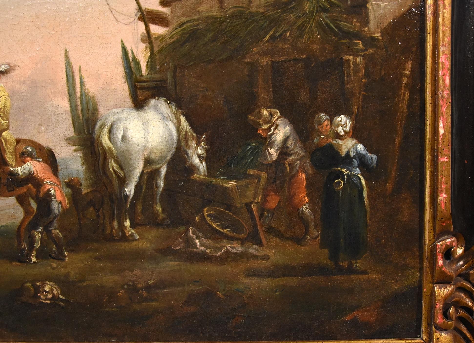 Ritter Van Douw Gemälde Öl auf Leinwand Alter Meister 17/18. Jahrhundert Flämische Kunst Italien im Angebot 5