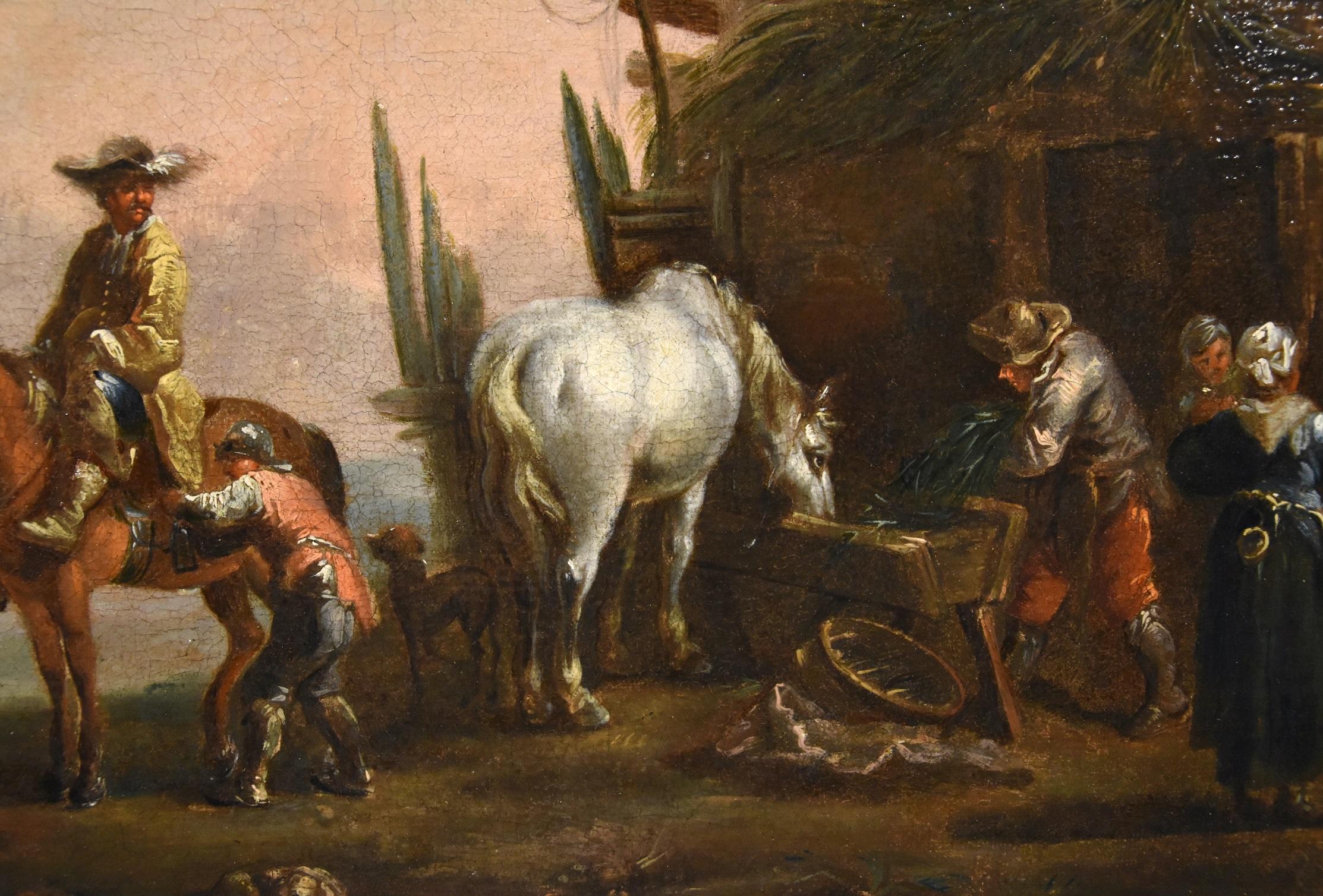 Ritter Van Douw Gemälde Öl auf Leinwand Alter Meister 17/18. Jahrhundert Flämische Kunst Italien im Angebot 7