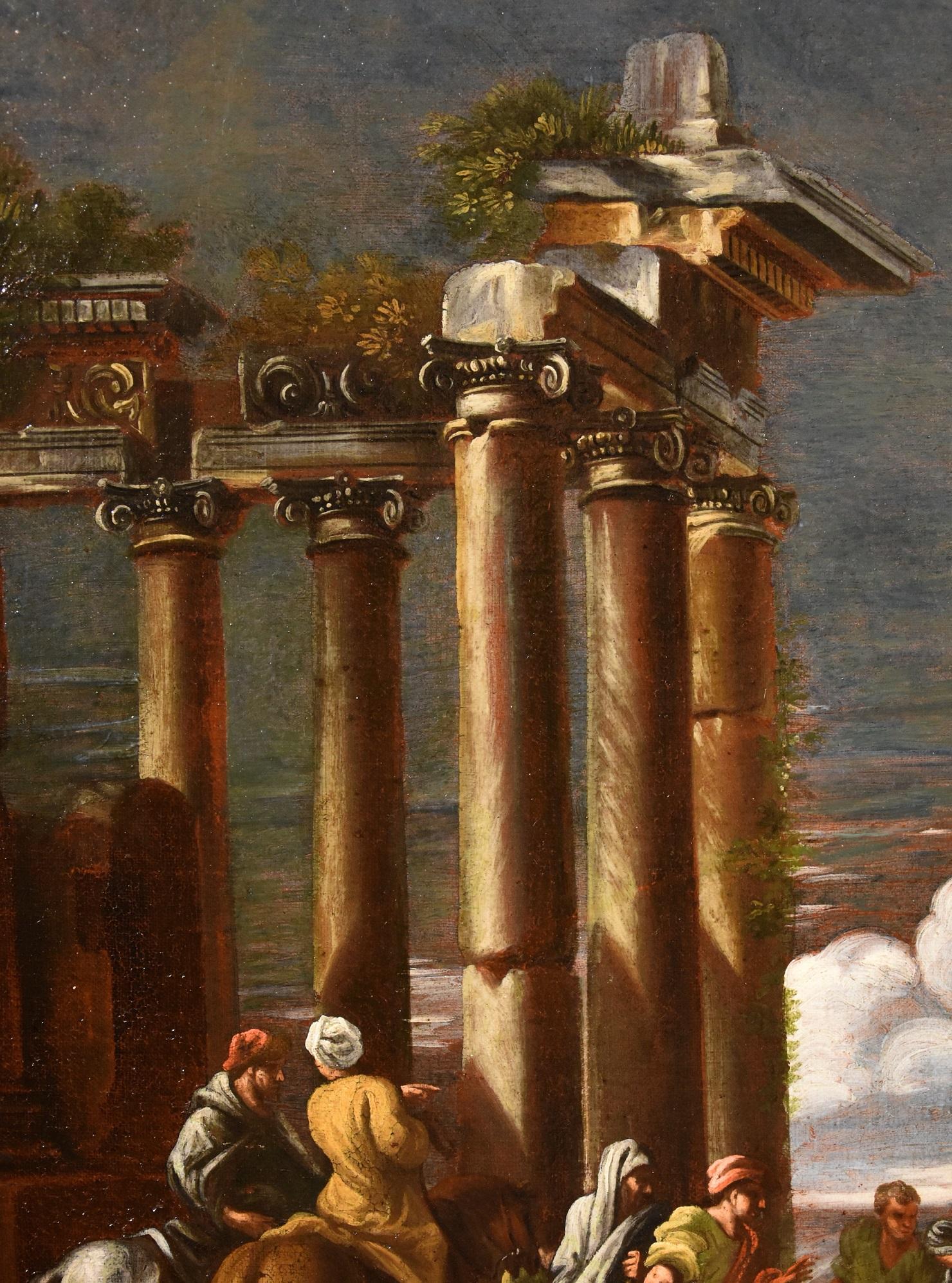 Ghisolfi-Porträt eines alten Meisters, Öl auf Leinwand, 17. Jahrhundert, Architektur, Italien Kunst im Angebot 4