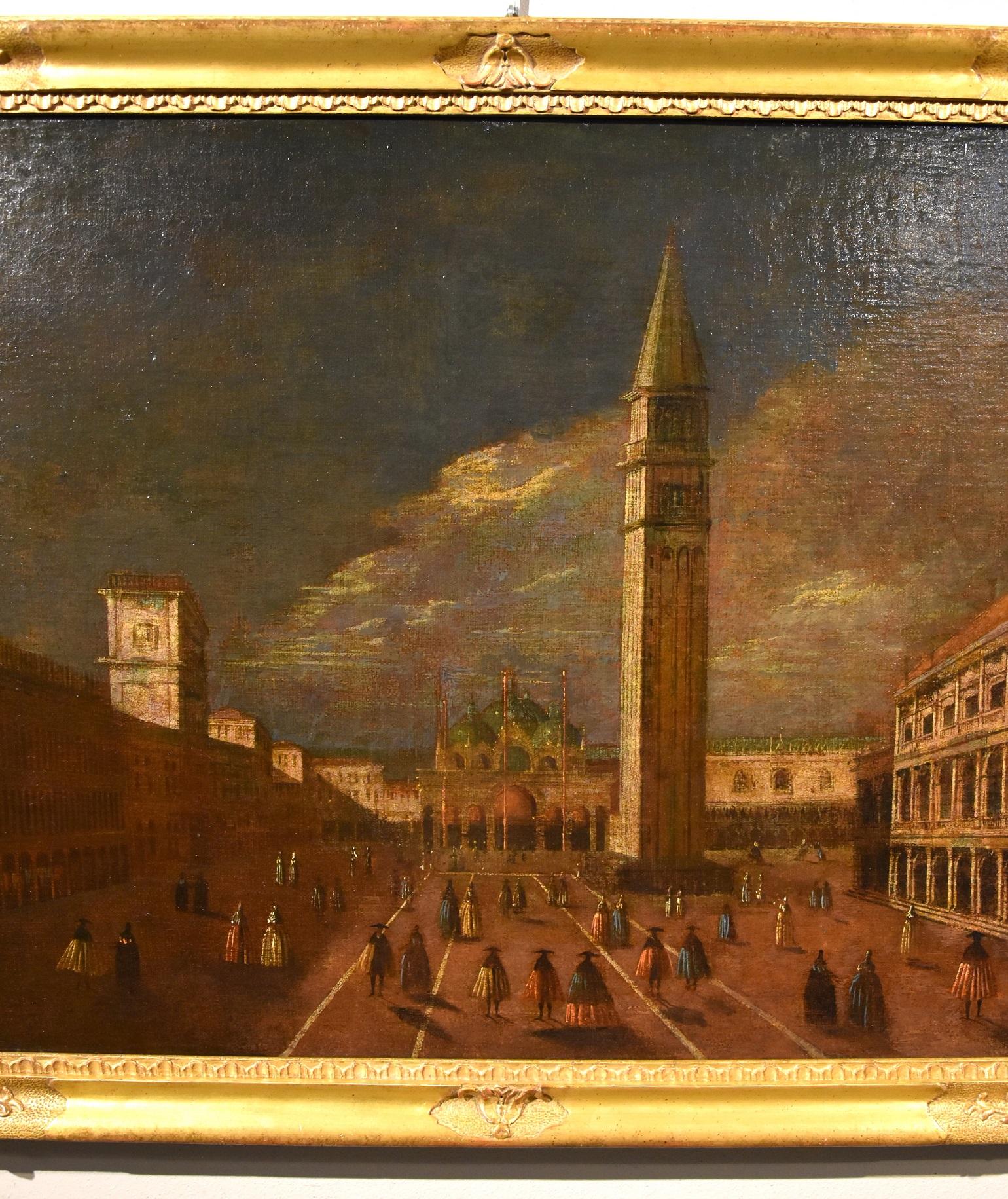 Venice San Marco Tironi Paint Oil on canvas Old master 18th Century Landscape  1