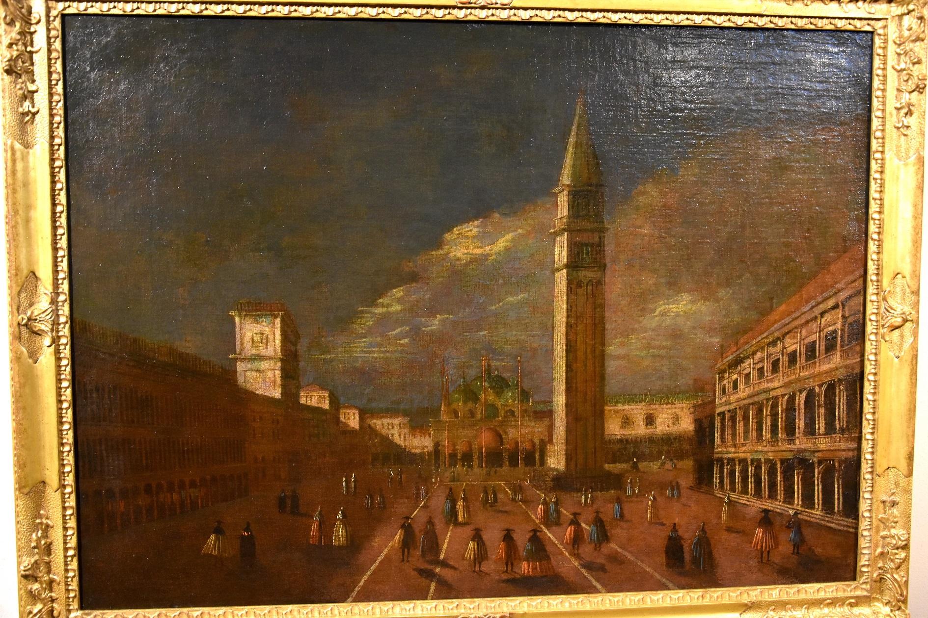Venice San Marco Tironi Paint Oil on canvas Old master 18th Century Landscape  7