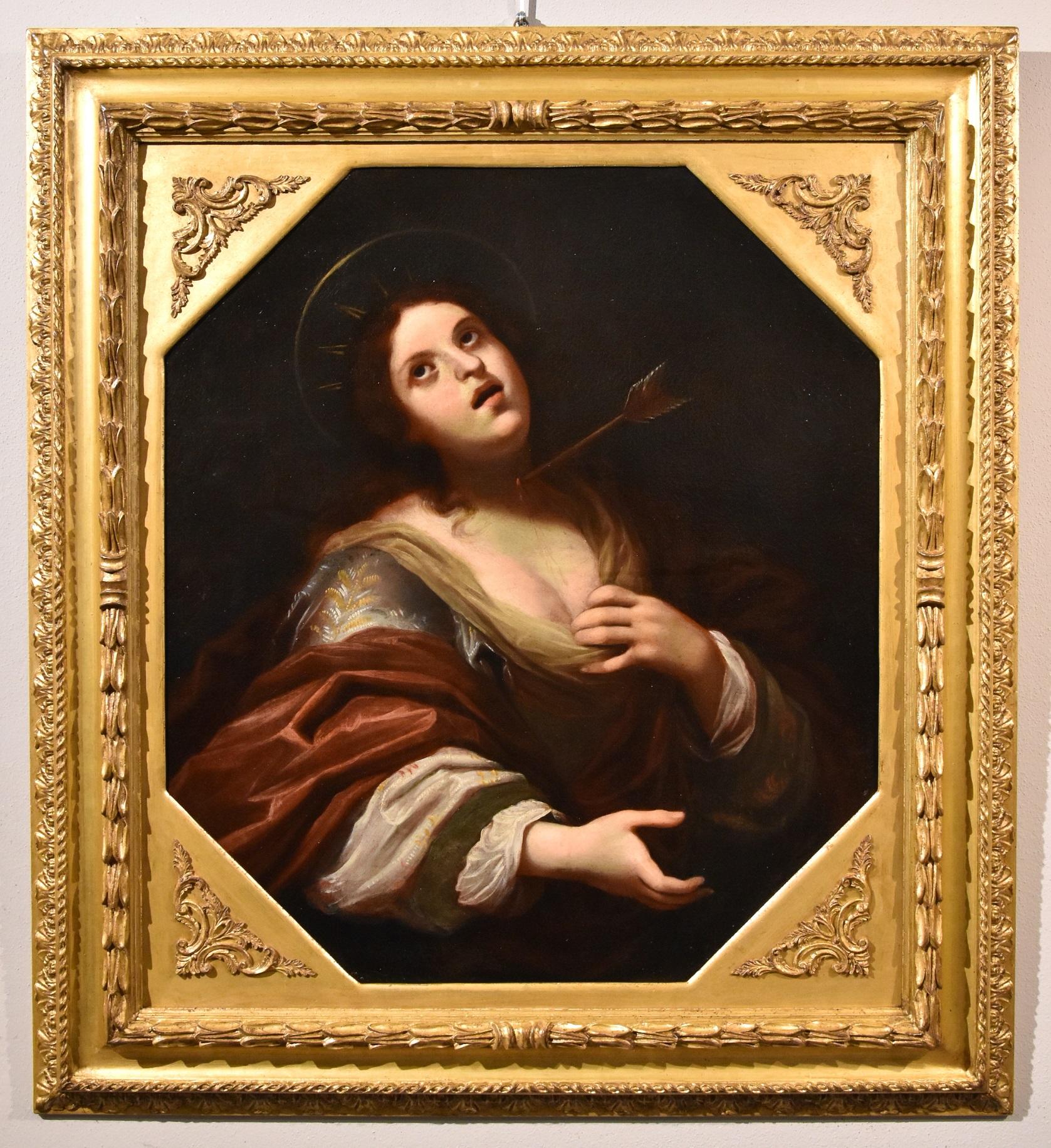 Ficherelli Saint Ursula Paint Oil on canvas Old master Italy 17th Century Art - Painting by Felice Ficherelli known as 'il Riposo' (San Gimignano 1603 - Florence 1660) 