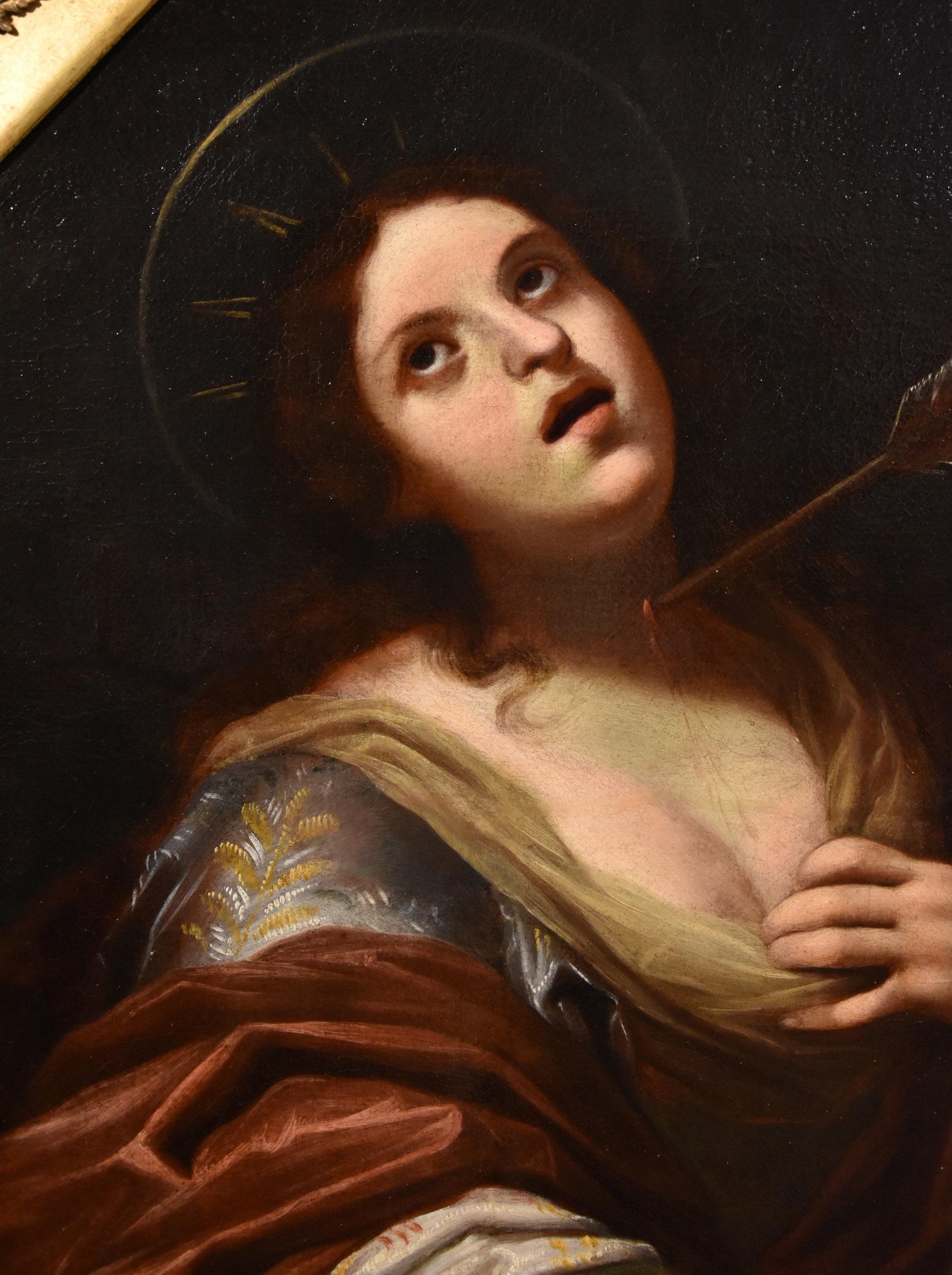 Ficherelli Saint Ursula Paint Oil on canvas Old master Italy 17th Century Art For Sale 6