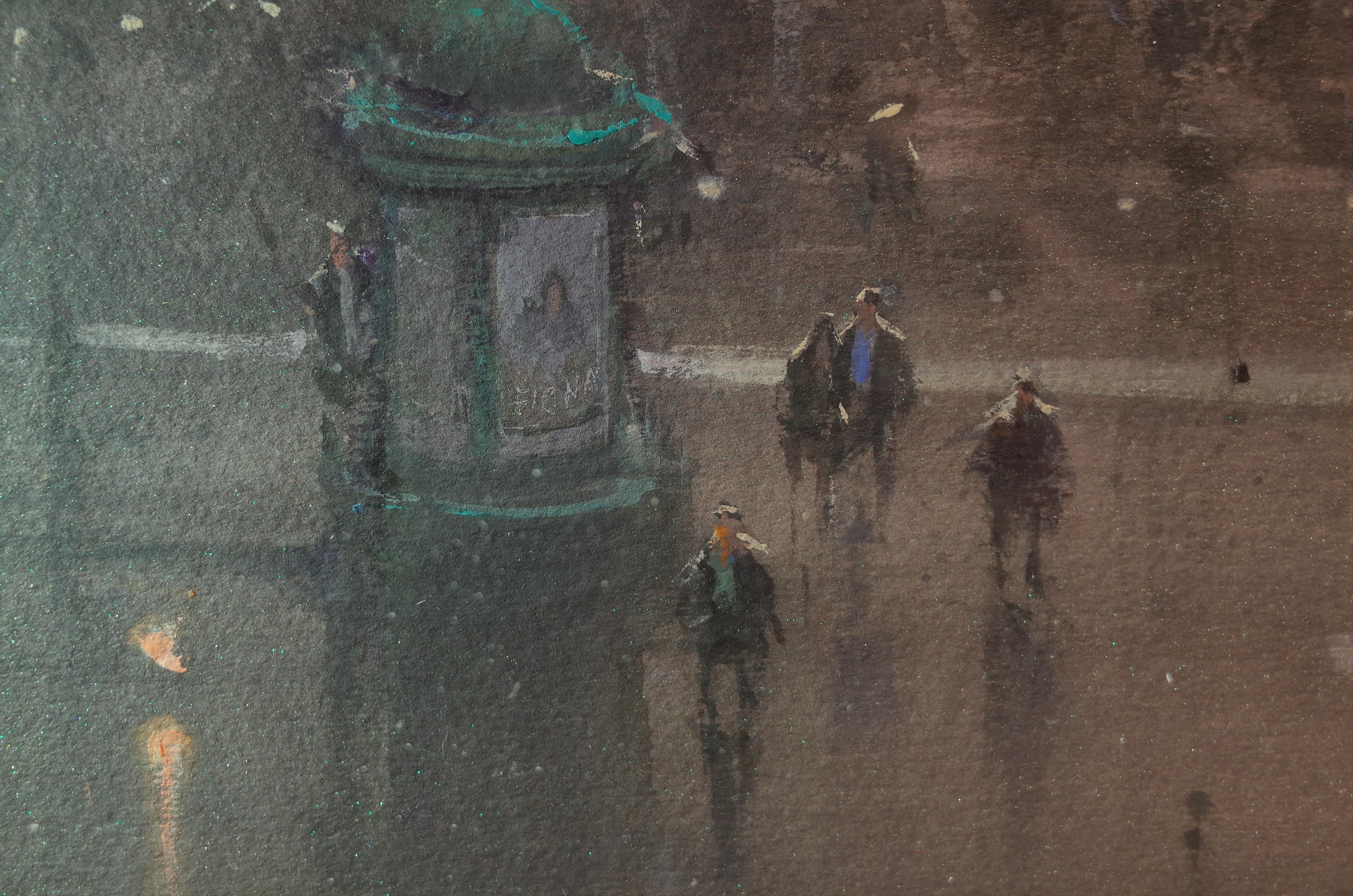 Paris from Montmartre - Joseph Zbukvic Landscape Watercolor Painting For Sale 1