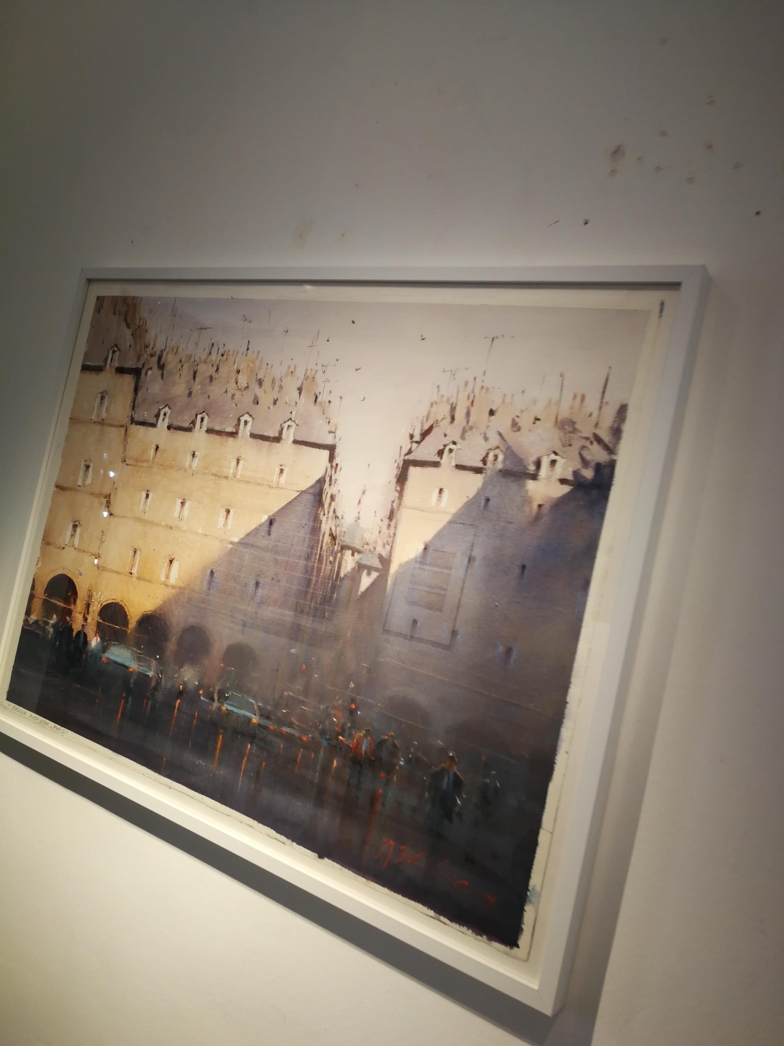 Paris - Joseph Zbukvic Landscape Watercolor Painting For Sale 1