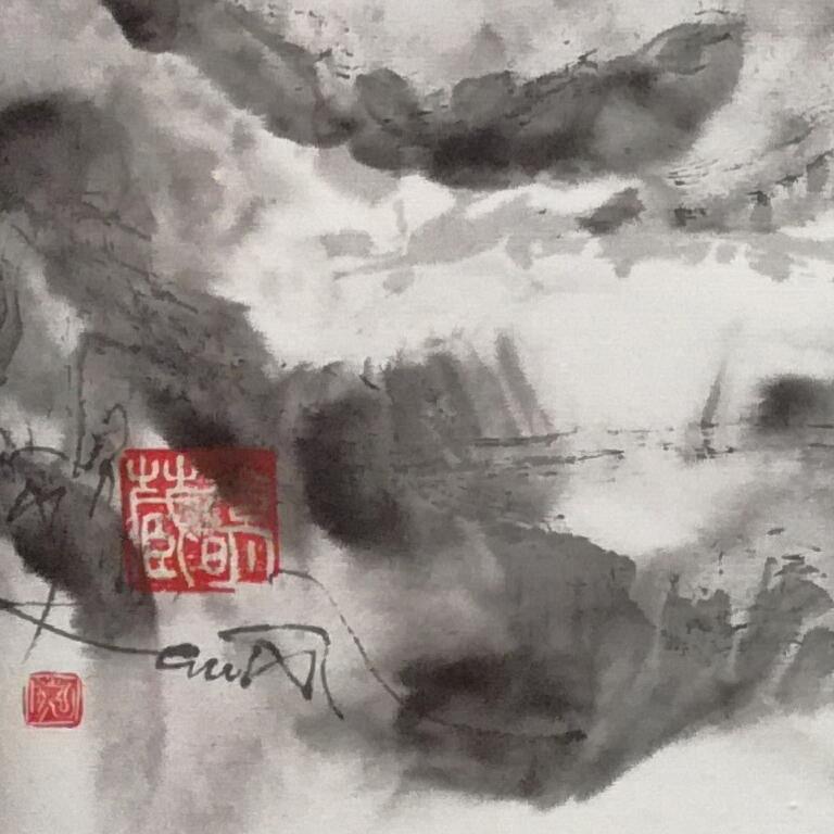 Heaven Shangri-La Series - Sun Guangyi Ink on Rice Paper Abstract Painting For Sale 2