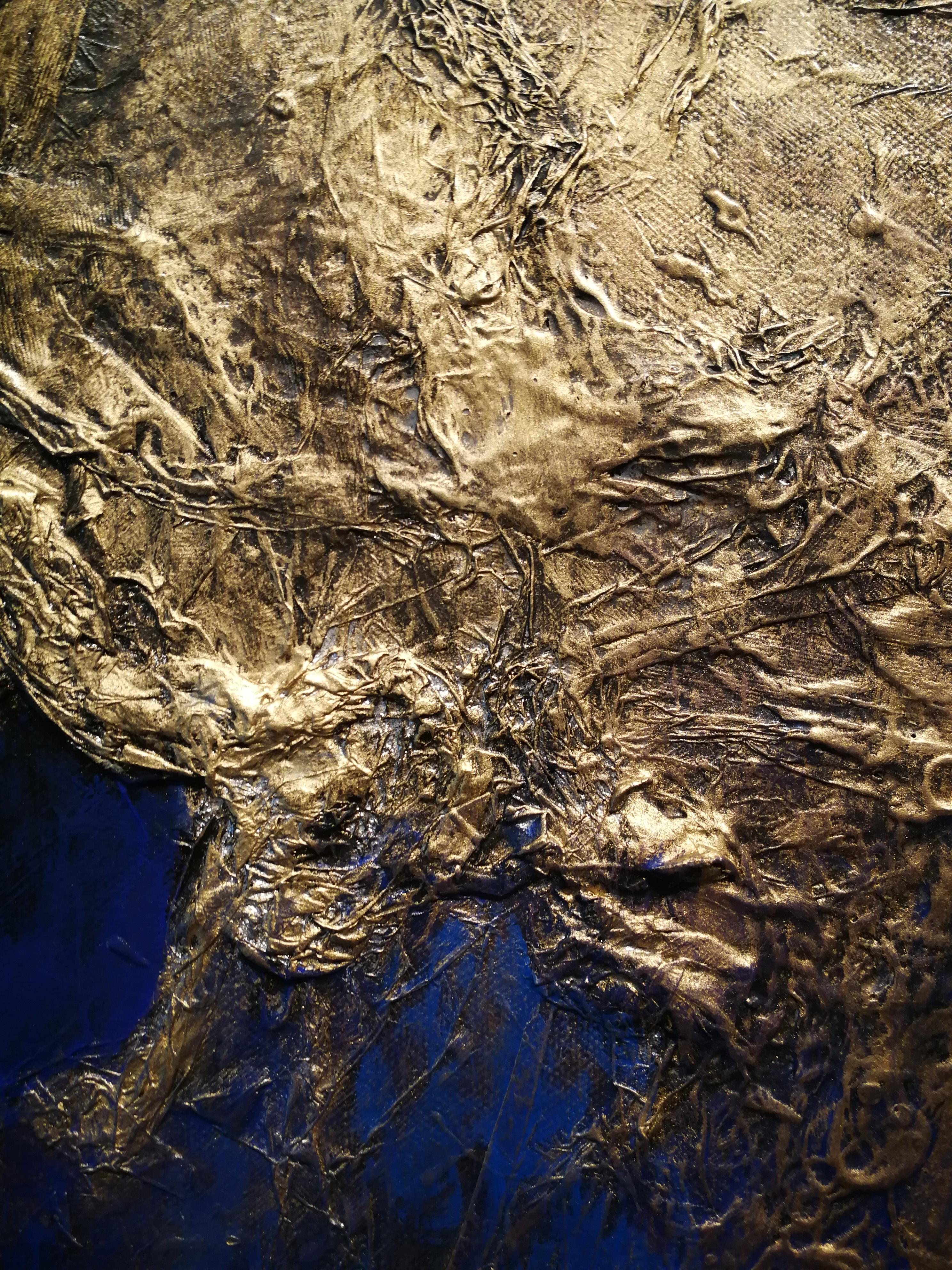 Seeking the Truth 1- Roshanak Khalilian Abstract Contemporary Painting with Gold For Sale 10