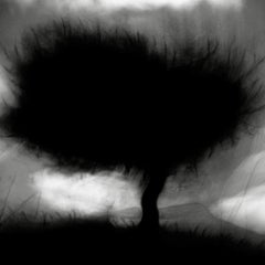 Ulivo e Vento - Carmelo Bongiorno Farmhouse Black and White Landscape Photo