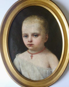 Young child 19th century baby portrait by French portraitist of Brazilian royals