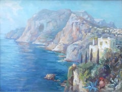 Capri Italy Mediterranean Italian Island landscape painting German Swiss Usadel