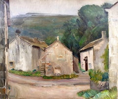 Yorkshire Village, England Modernist Country Painting  by Henry Moore's friend