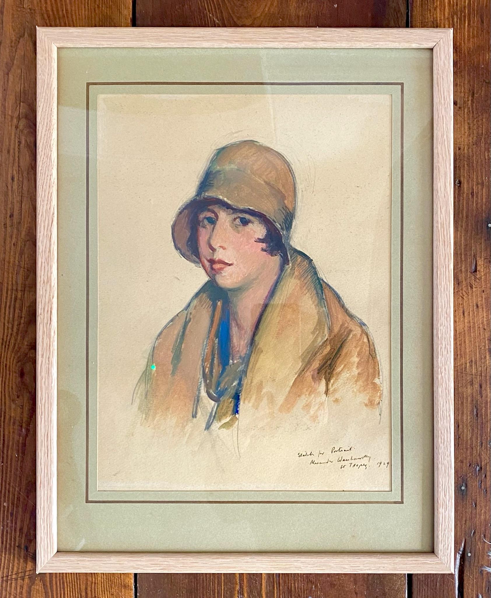 La fille de Saint Tropez : portrait d'artiste américain dans le sud de la France - Art de Alexander L Warshawsky