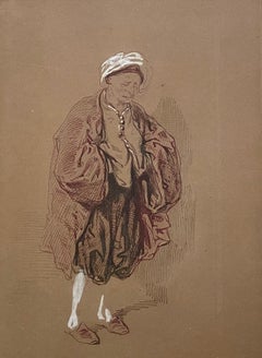 The Hypochondriac: French 19th Century Theatre Comedy drawing