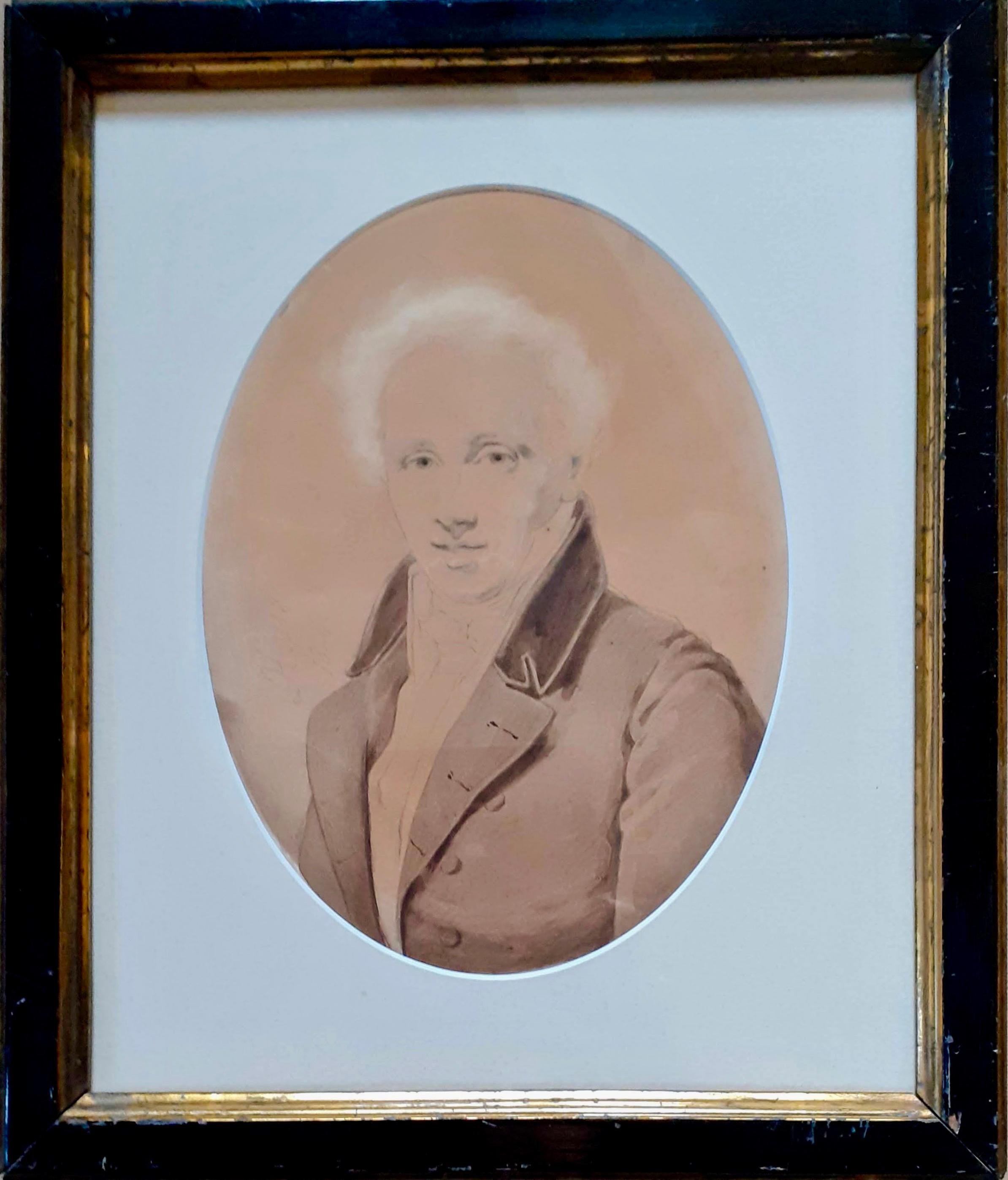 Portrait of a Gentleman in a Redingote by student od Jean Louis David drawing