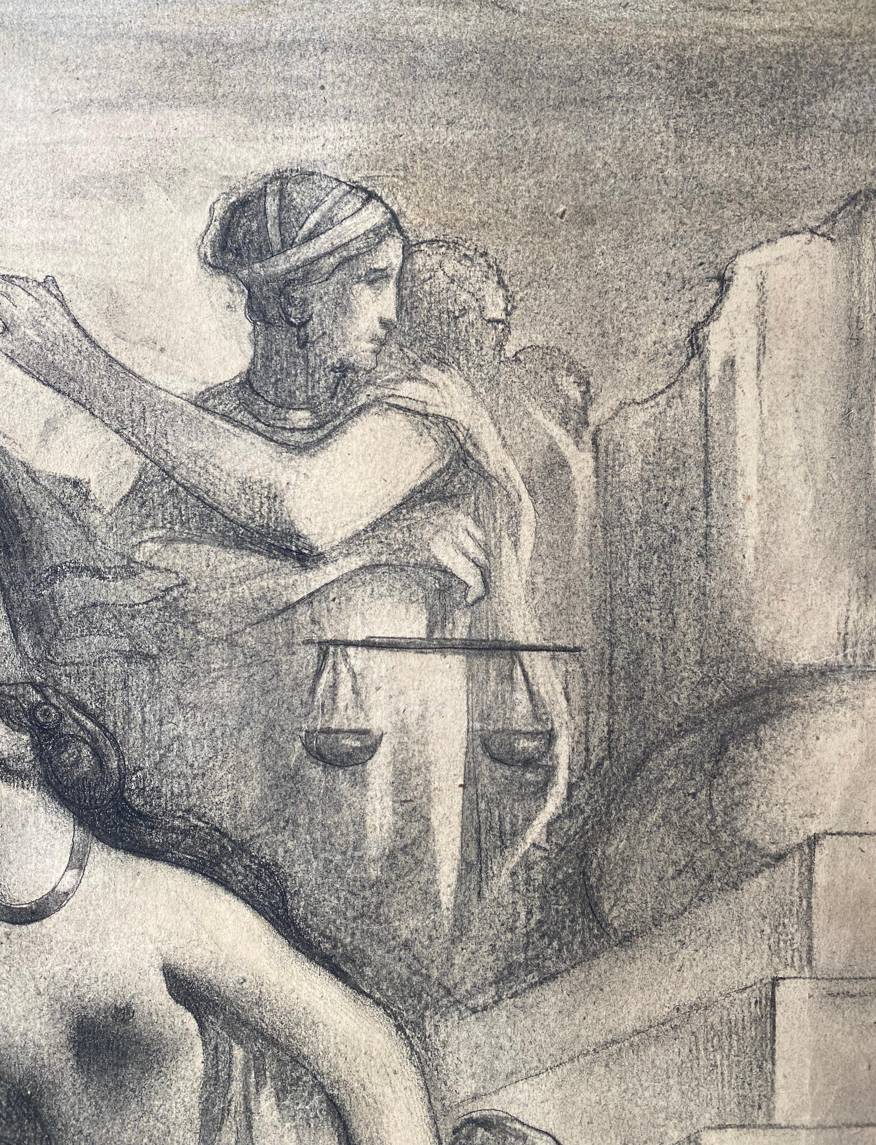 Academic master drawing: Allegorical Scene artist in Musée d'Orsay For Sale 1