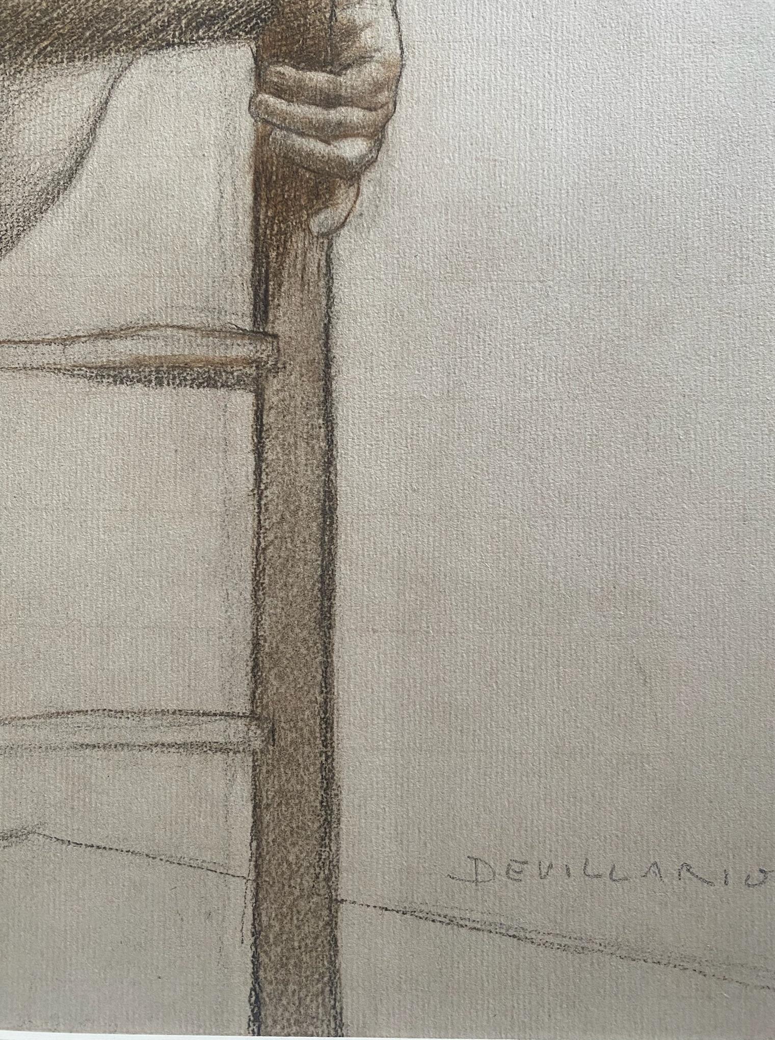 Modelo del Artista, Desnudo Femenino Sentado, Joven Misteriosa Vista desde Atrás en venta 1