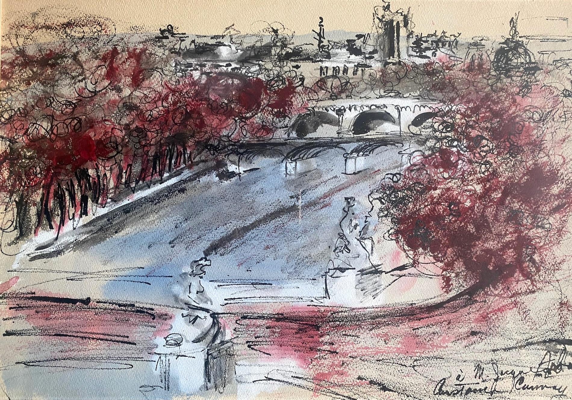 Mid-Century Modern Paris: A View of the Seine - Art by Fred Conway