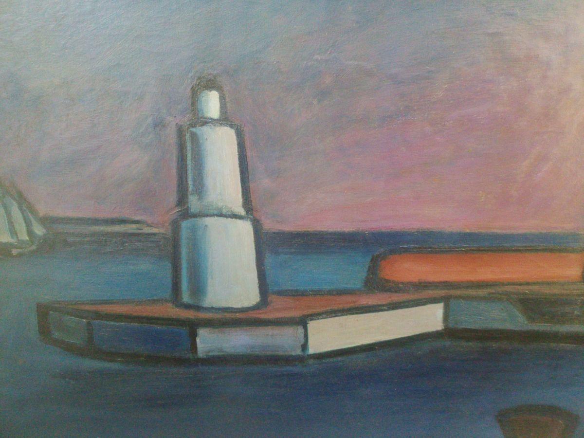 Scandinavian Modernist: Lighthouse at Helsingor. Exhibited at Venice Biennale  (Expressionismus), Painting, von William Lonnberg