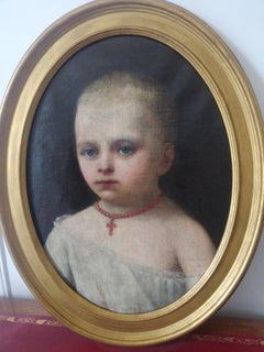 Young child 19th century baby portrait by French portraitist of Brazilian royals