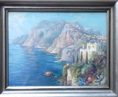 Capri Italy Mediterranean Italian Island landscape painting German Swiss Usadel