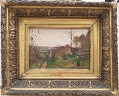 Barbizon Landscape French 19th Century oil Painting by Corot's last student