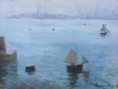 Student of Claude Monet woman artist impressionist seascape marine oil painting