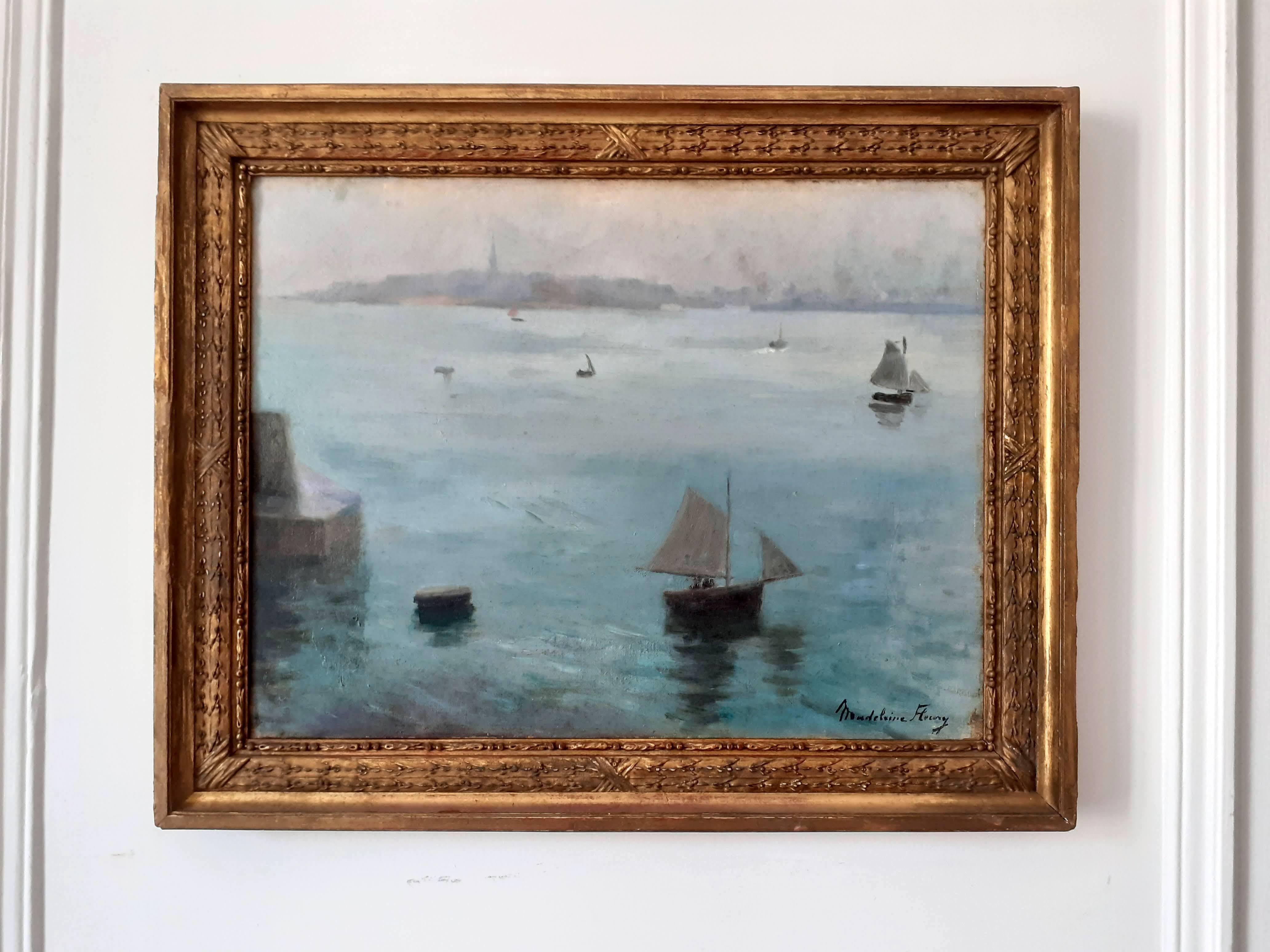 Élève de Claude Monet femme artiste impressionniste paysage marin peinture à l'huile 1