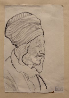 Antique "Original Joseph Stella Drawing" - 20th Century Portrait Pencil Drawing