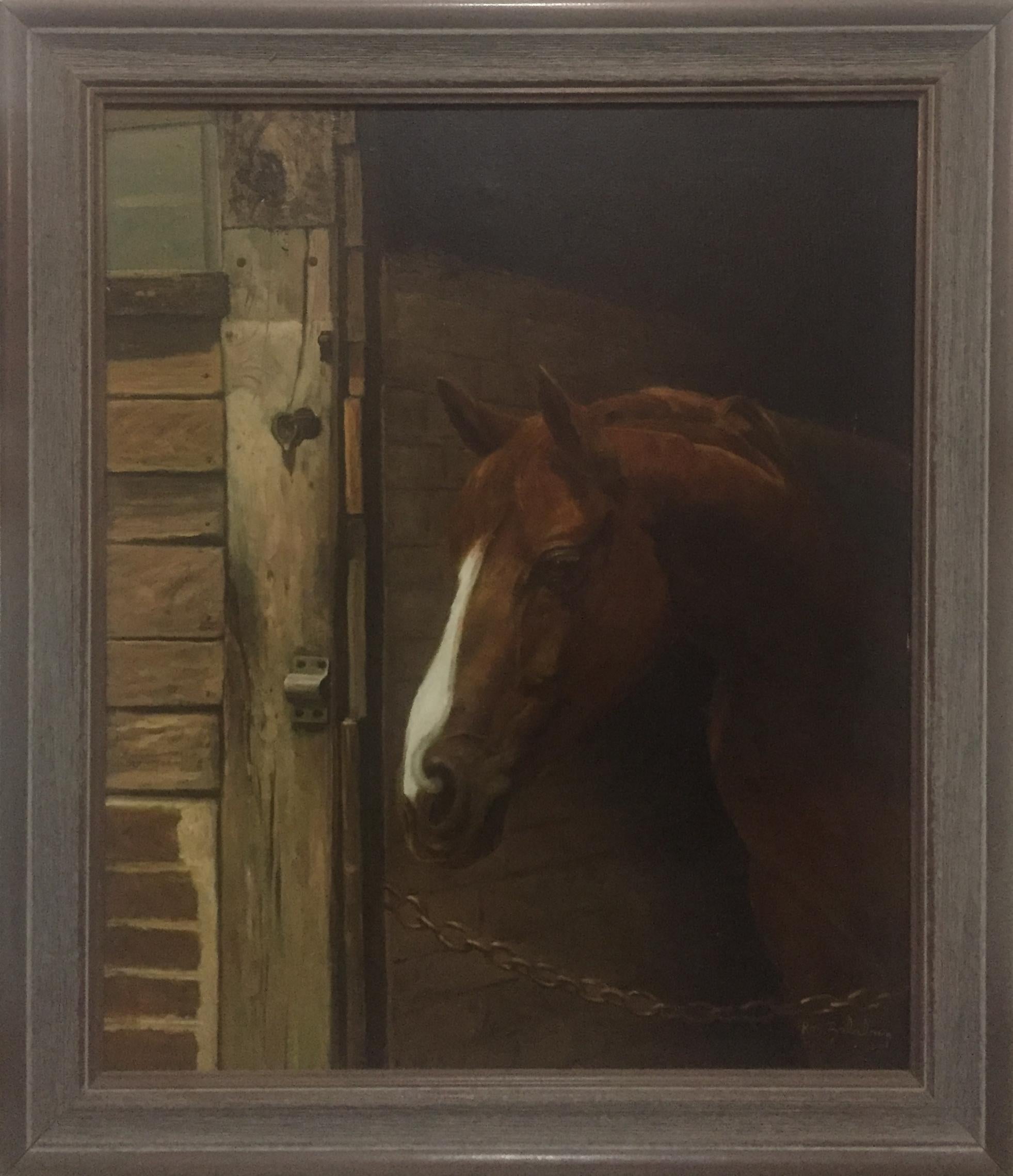 Bay Horse at Rest - Painting by Ron Balaban