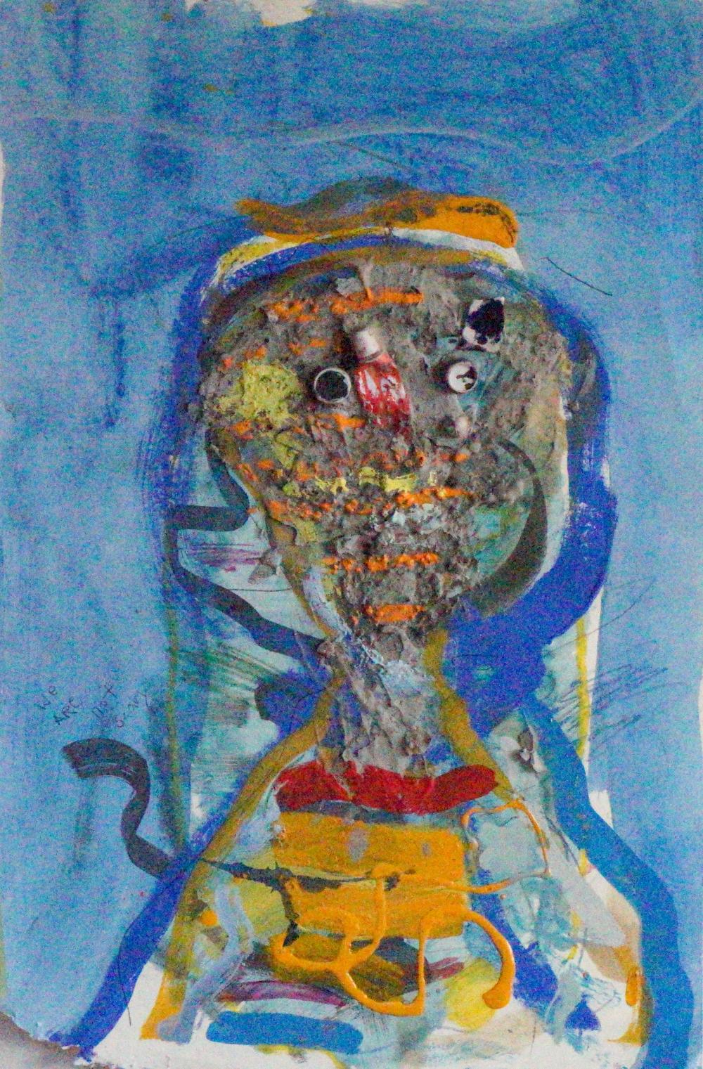Figurative Painting Leroy Miranda - ""Chromanthropus" - Peinture abstraite multimédia contemporaine