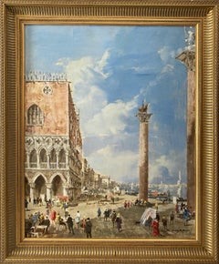 "Doge's Palace, Venice" - Framed Mid-Century Impressionist Painting