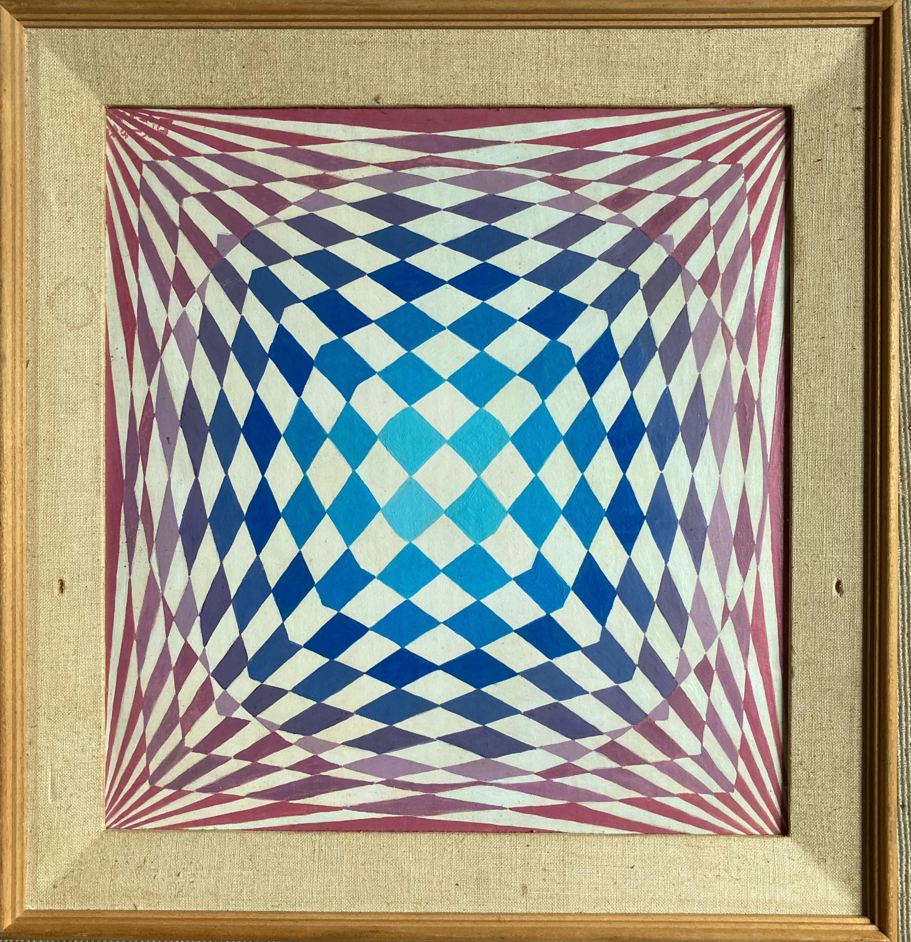Eye Jumper #8  (Vintage Op Art) - Painting by Kathleen Briggs