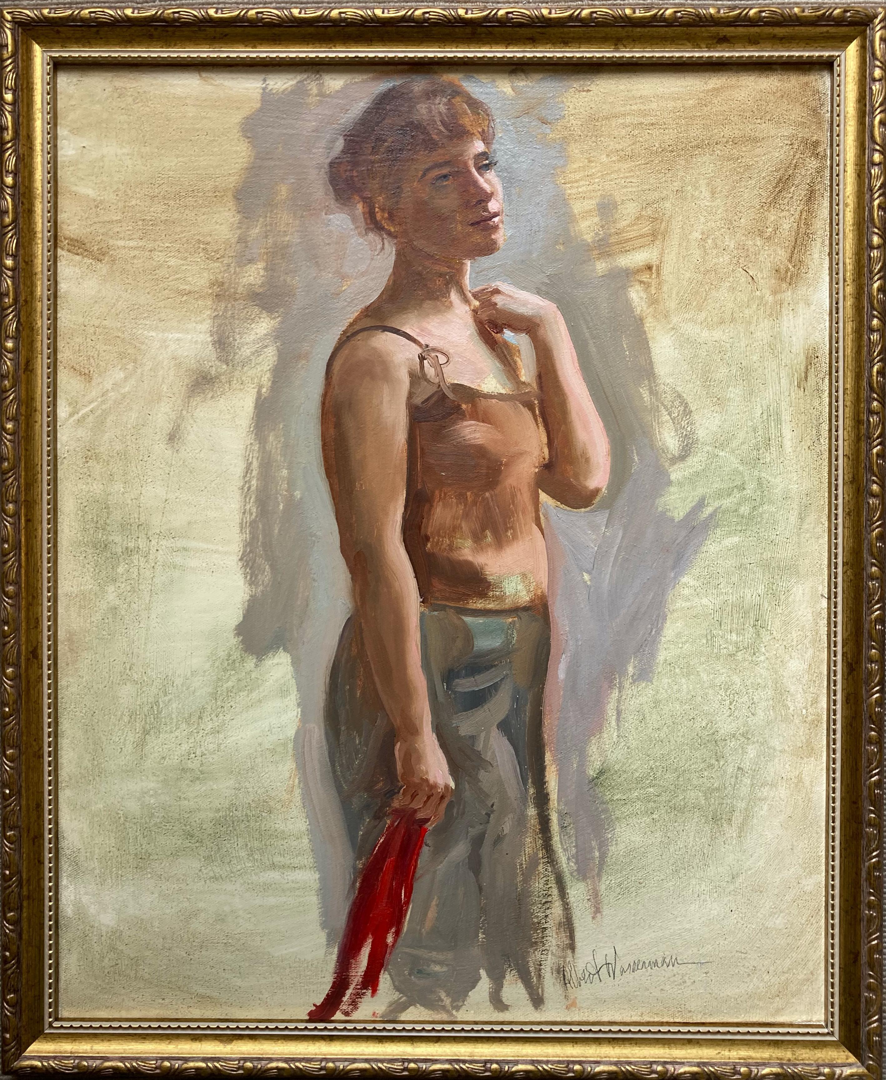 Albert Wasserman Figurative Painting - Young Woman in the Studio