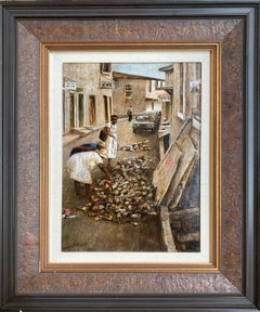 "Shoes" - Late 20th Century City Figure Painting